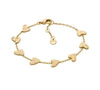 Skagen Jewellery Skagen Anja Hearts Gold Tone Bracelet 0.8cm, 16.5 + 2.5cm
