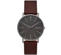 Skagen men's watch signature quartz/3 hand movement 40 mm case size with a leather strap SKW6860