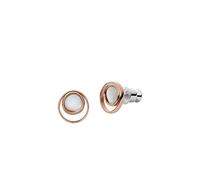 Skagen Earrings for Women Agnethe, Length: 9.5 mm, Width: 9.5 mm, Height: 2 mm Rose Gold Stainless Steel Earrings, SKJ1496791