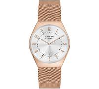 Skagen Grenen Watch for Men, Quartz Three Hand Movement with Stainless Steel or Leather Strap