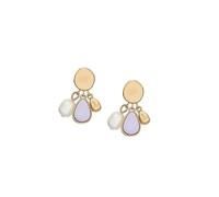 Skagen Jewellery Skagen Sea Glass Gold Tone Stainless Steel White Freshwater Pearl Components Drop Earrings 1.8x0.8cm