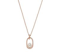 Skagen Jewellery Skagen Sea Lanterns Agnethe Shell Pearl Rose Gold Tone Stainless Steel Necklace 1.2x2cm, 41cm + 7cm