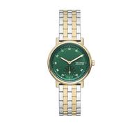 Skagen Kuppel Lille or Riis Lille Minimalist Women's Watch with Stainless Steel Bracelet, Mesh or Leather Band, Gold/Silver Bracelet/Green, One Size, Kuppel Lille