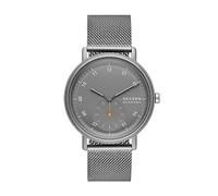 Skagen Kuppel or Riis Minimalist Men's Watch with Stainless Steel Mesh or Leather Band, Gunmetal, Kuppel