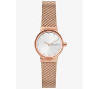 Skagen Ladies Freja Rose Gold Plated Sunray Crystal Set Dial Mesh Strap Watch SKW2665