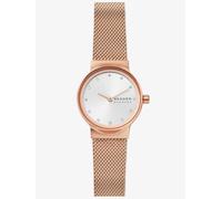 Skagen Ladies Freja Rose Gold Plated Sunray Crystal Set Dial Mesh Strap Watch SKW2665