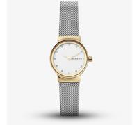 Skagen Watch for Women Freja Lille, Two Hand Movement, 26 mm Gold Stainless Steel Case with a Stainless Steel Mesh Strap, SKW2666