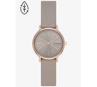 Skagen Watch for Women Signatur Lille, Two Hand movement, 30mm Rose Gold Recycled Stainless Steel (At Least 50%) case with a Eco Leather strap, SKW3060