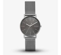Skagen Mens Signatur Stainless Steel Grey Dial Mesh Strap Watch SKW6577