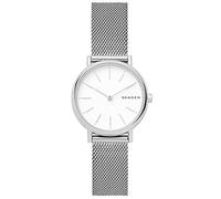 SKAGEN Signatur Lille Watch for Women, Silver Tone Quartz Two Hand Movement with Stainless Steel or Leather Strap