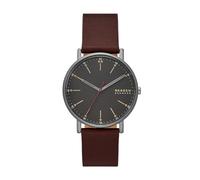 SKAGEN Signatur Watch for Men, Quartz Three Hand Movement with Leather Strap