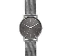 Skagen Mens Signatur Stainless Steel Grey Dial Mesh Strap Watch SKW6577