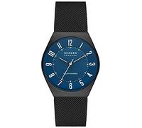 Skagen Watch for Men Grenen Solar Powered, SolarPowered Three Hand movement, 37mm Midnight Recycled Stainless Steel (At Least 50%) case with a Stainless Steel Mesh strap, SKW6837