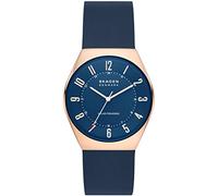 Skagen Watch for Men Grenen Solar Powered, SolarPowered Three Hand movement, 37mm Rose Gold Recycled Stainless Steel (At Least 50%) case with a Leather strap, SKW6834