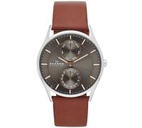 Skagen Watch for Men Holst Chronograph, Quartz Multifunction Movement, 40 mm Silver Stainless Steel Case with a Leather Strap, SKW6086