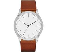 Skagen Watch for Men Jorn, Three Hand Movement, 41 mm Silver Stainless Steel Case with a Leather Strap, SKW6331
