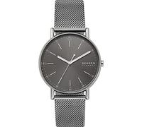Skagen Mens Signatur Stainless Steel Grey Dial Mesh Strap Watch SKW6577
