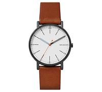 Skagen Signatur Leather Strap Watch - Brown/White One Size