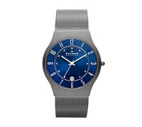 Skagen Watch for Men Sundby Titanium, Three Hand Date Movement, 37 mm Charcoal Titanium Case with a Stainless Steel Mesh Strap, 233XLTTN
