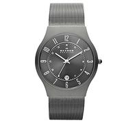 Skagen Watch for Men Sundby Titanium, Three Hand Date Movement, 37 mm Charcoal Titanium Case with a Stainless Steel Mesh Strap, 233XLTTM