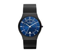 Skagen Watch for Men Sundby Titanium, Three Hand Date Movement, 42 mm Midnight Titanium Case with a Stainless Steel Mesh Strap, T233XLTMN