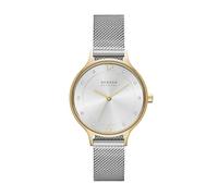 Skagen Watch for Women Anita Lille, Three Hand Movement, 30 mm Gold Stainless Steel Case with a Stainless Steel Mesh Strap, SKW2340