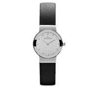 Skagen Watch for Women Freja Lille, Two Hand Movement, 22 mm Silver Stainless Steel Case with a Leather Strap, 358XSSLBC