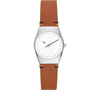 Skagen Watch for Women Grenen Lille Solar Halo, Solar-Powered Disc, Power Reserve: 6 month battery power from full charge Movement, 26 mm Silver Stainless Steel Case with a Leather Strap, SKW3086