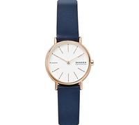 Skagen Watch for Women Signatur Lille, Two Hand Movement, 30 mm Rose Gold Stainless Steel Case with a Leather Strap, SKW2838
