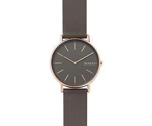 Skagen Watch for Women Signatur, Two Hand Movement, 38 mm Rose Gold Stainless Steel Case with a Eco Leather Strap, SKW2794