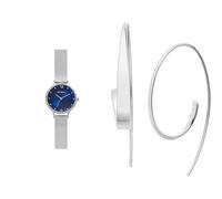 Skagen Women's Anita Lille Silver-Tone Stainless Steel Watch and Kariana Earrings, Set