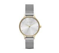 Skagen Women's Anita Lille Three-Hand Silver and Gold Two-Tone Stainless Steel Mesh Band Watch (Model: SKW2340)