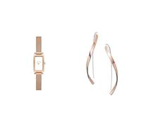 Skagen Women's Hagen Micro Rose Gold-Tone Stainless Steel Watch and Kariana Earrings, Set
