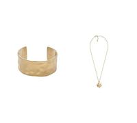 Skagen Women's Moderne Stak Gold-Tone Stainless Steel Bracelet and Necklace, Set