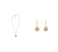 Skagen Women's Moderne Stak Gold-Tone Stainless Steel Necklace and Earrings, Set