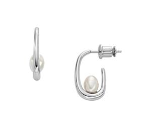 Skagen Women's Shell Pearl Hoop Earrings, SKJ1797040
