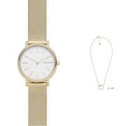 Skagen Women's Signatur Lille Gold-Tone Stainless Steel Watch and Gold-Tone Giftset