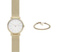 Skagen Women's Signatur Lille Gold-Tone Stainless Steel Watch and Merete Bracelet, Set