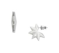 Skagen Women's Stainless Steel and Mother of Pearl Danish Star Hoop Earrings, SKJ1777040