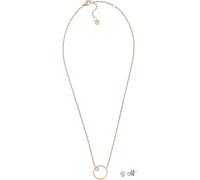 Skagen Women's Kariana Rose-Tone Stainless Steel Combo Necklace and Earrings Set, SKJB1018SET