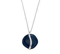 Skagen Women's Stainless Steel or Semi precious with lobster clasp closure Sea glass Pendant necklace, Black