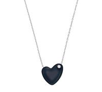 Skagen Women's Stainless Steel or Semi precious with lobster clasp closure Sea glass Pendant necklace, Dark Blue