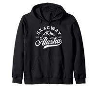 Skagway Alaska AK Vintage Mountains Vacation Souvenir Zip Hoodie