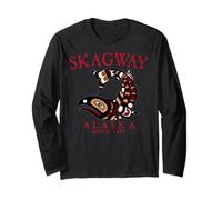 Skagway Alaska Tribal Art Salmon Since 1887 Red Letters Long Sleeve T-Shirt