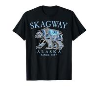 Skagway Alaska Tribal Bear Since 1887 Pale Blue Letters T-Shirt