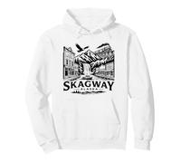 Skagway Alaska Vintage Railroad Mountain Adventure Souvenir Pullover Hoodie