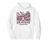 Skagway Alaska Vintage Railroad Mountain Adventure Souvenir Pullover Hoodie