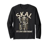 Skal Its My Birthday Skeleton Viking Humor Cheers Long Sleeve T-Shirt