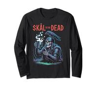 Skål to The Dead - Funny Viking Skeleton Raven Long Sleeve T-Shirt