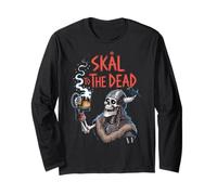 Skål to The Dead Viking Skeleton Beer Shirt Long Sleeve T-Shirt